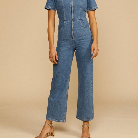 Rouje Denim Jumpsuit - Picture 1 of 10